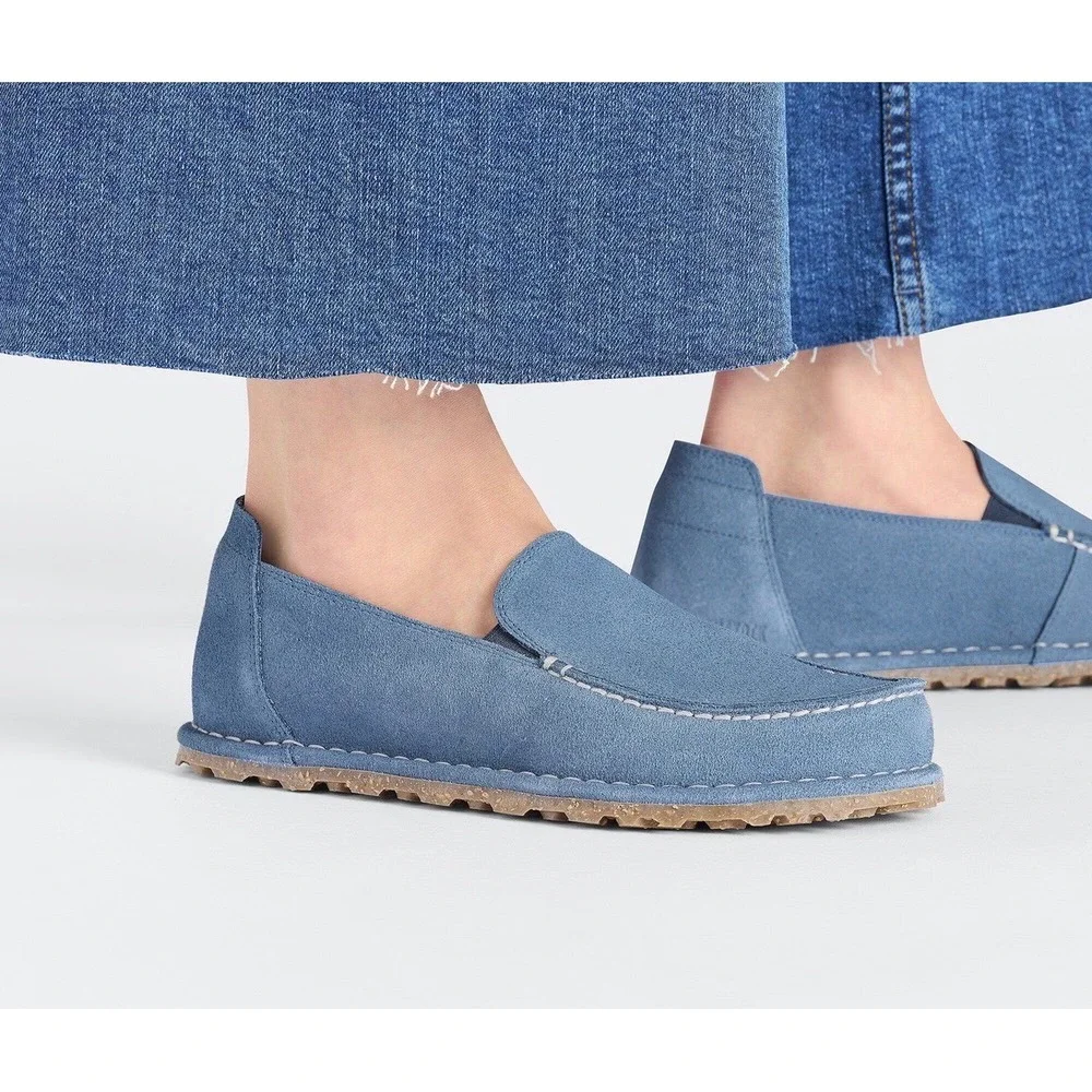 Birkenstock Utti Slip On Loafers Unisex Elemental Blue Suede 40 260 L9 M7